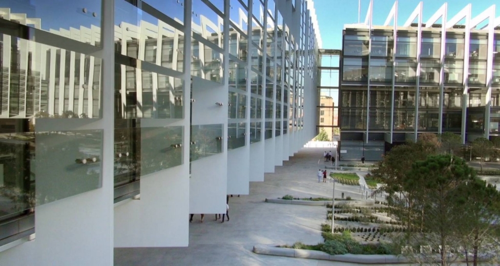 Shot of the Repsol Campus courtyard