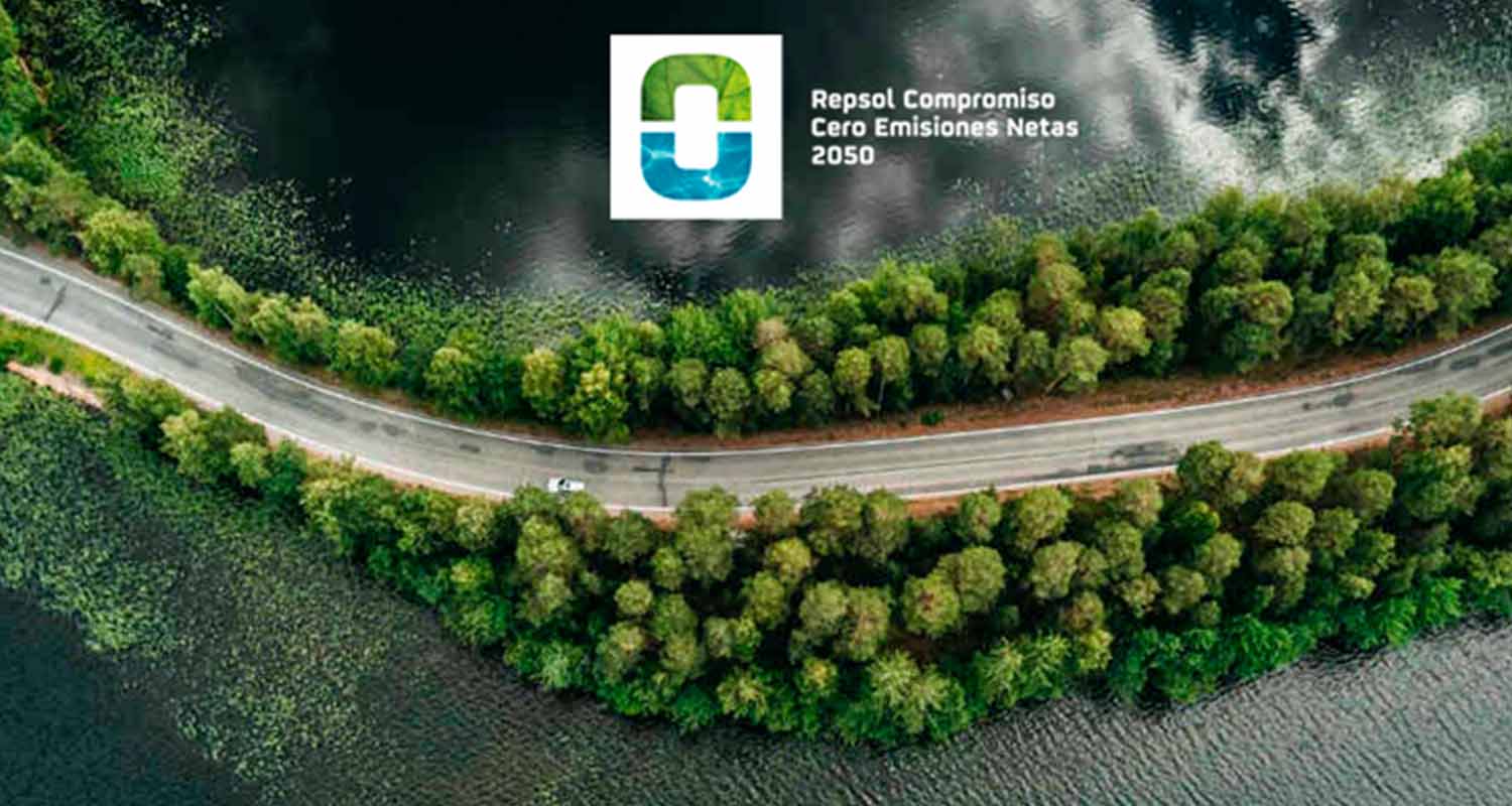 Landscape and logo net zero emissions commitment 2050