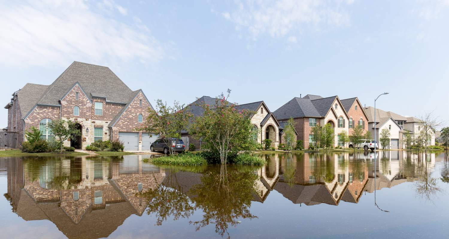 Casa inundadas por el Huracán Harvey