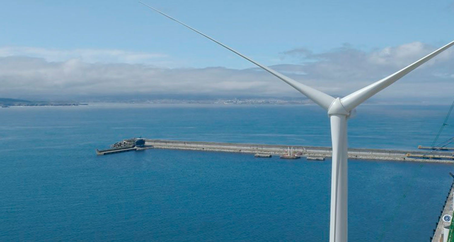 Vista del aerogenerador del proyecto WindFloat 