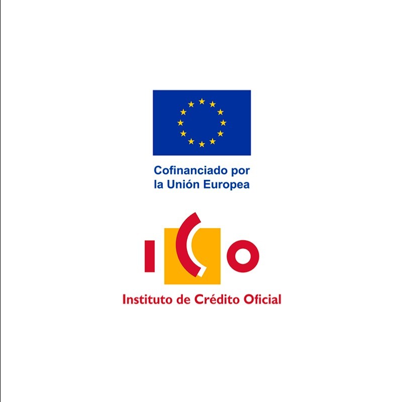 Logos of the European Union and Spain's Official Credit Institute (ICO).