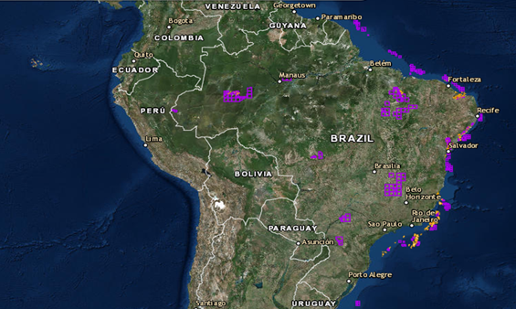 Mapa de Brasil. MAREM. 