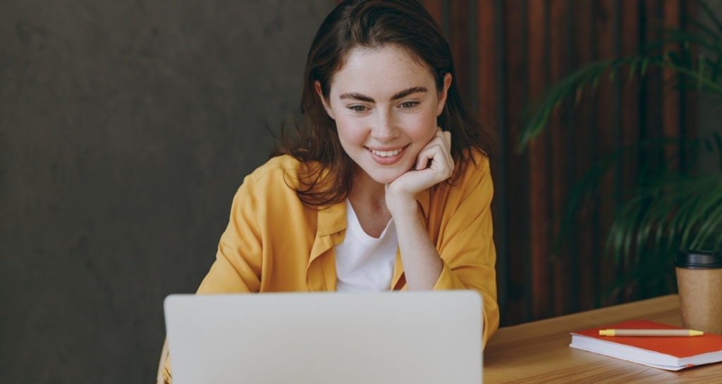 A person using a laptop