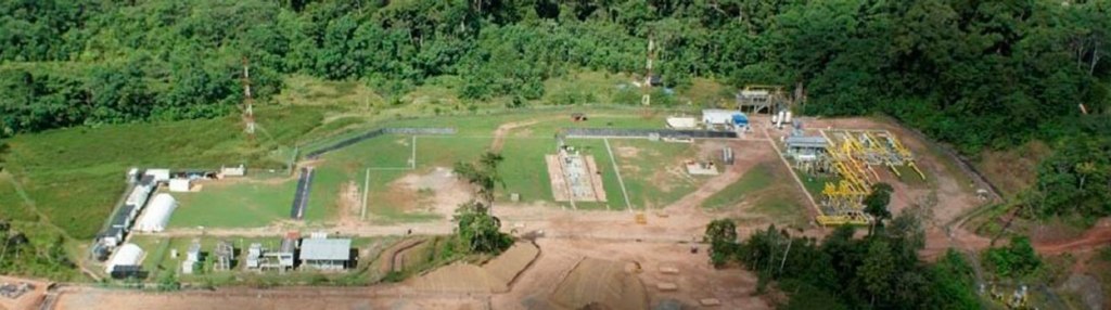 View of industrial installations in the jungle.