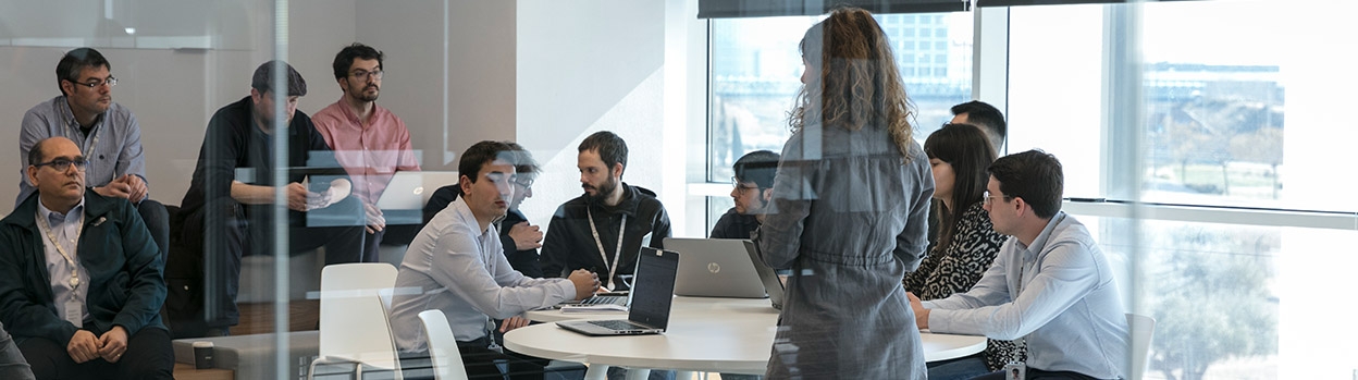 Group of people meeting in a conference room