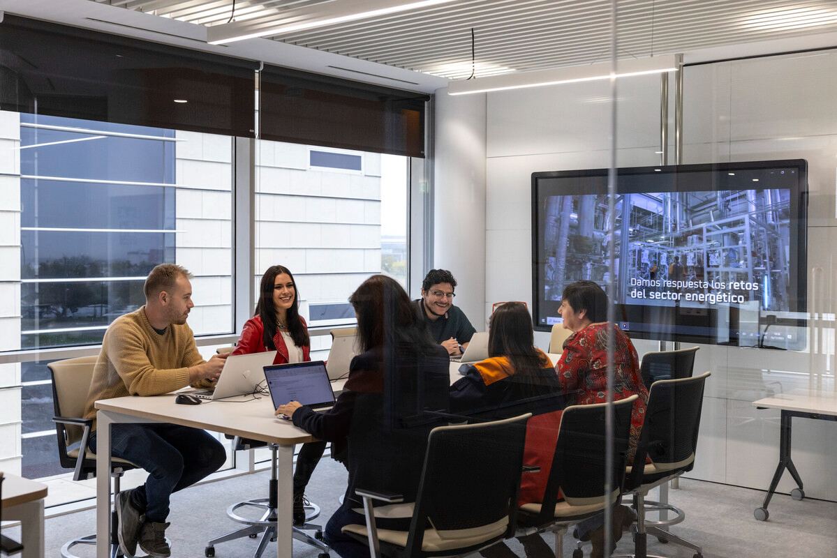 People in a work meeting