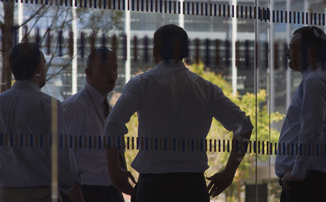 People chatting on campus