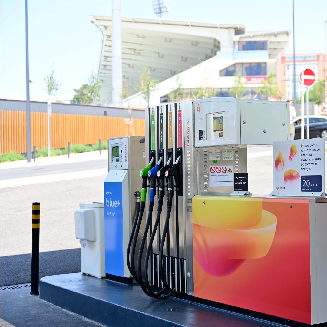 View of a service station with the new brand