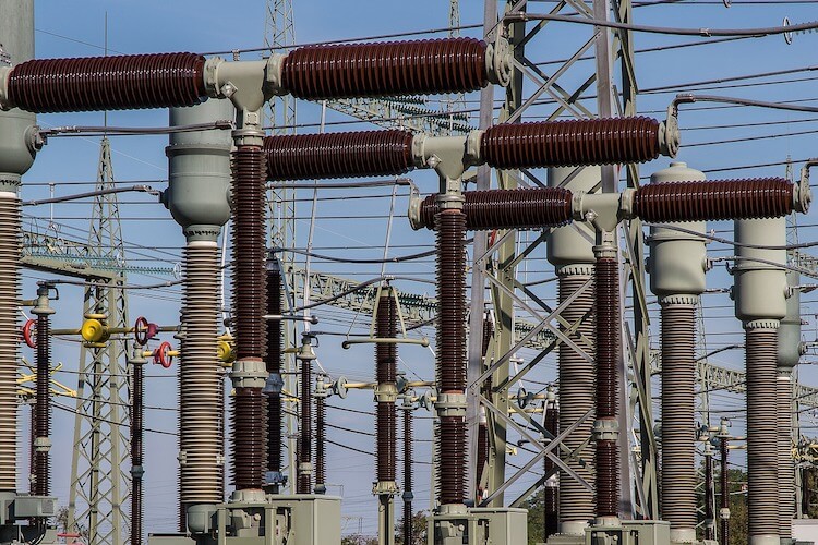 Vista de una subestación eléctrica