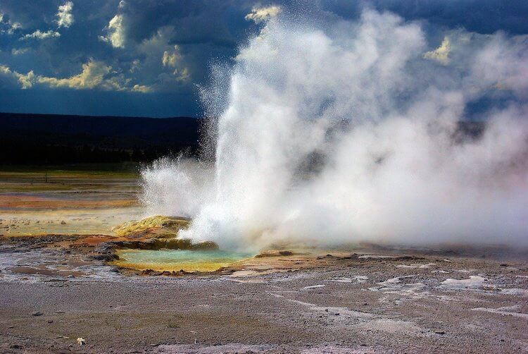 Steam coming out of a geyser